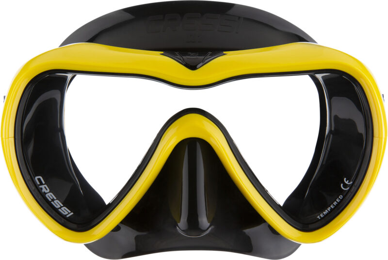 Cressi A1 MASK BLACK/YELLOW CLEAR LENS ANTI FOG