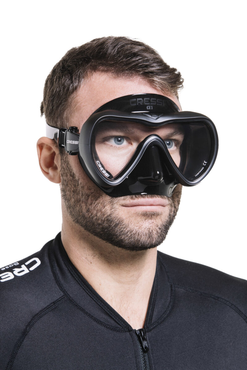 Cressi A1 MASK BLACK/GRAPHITE CLEAR LENS ANTI FOG - Image 4