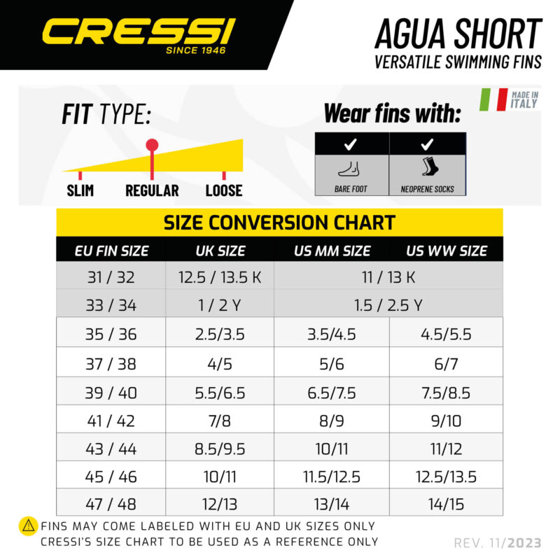 Cressi AGUA SHORT FINS BLACK/SILVER 47/48 - Image 8