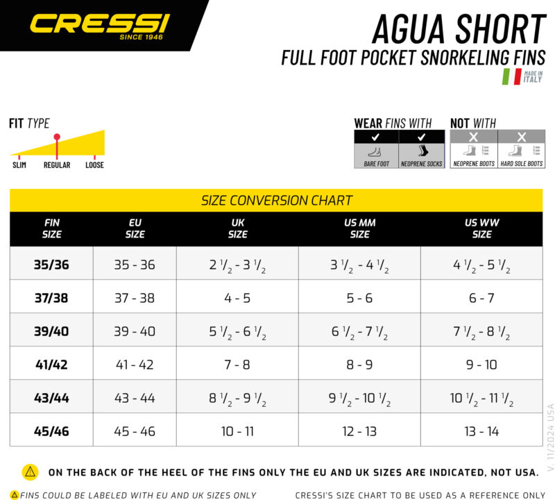 Cressi AGUA SHORT FINS BLACK/SILVER 47/48 - Image 6
