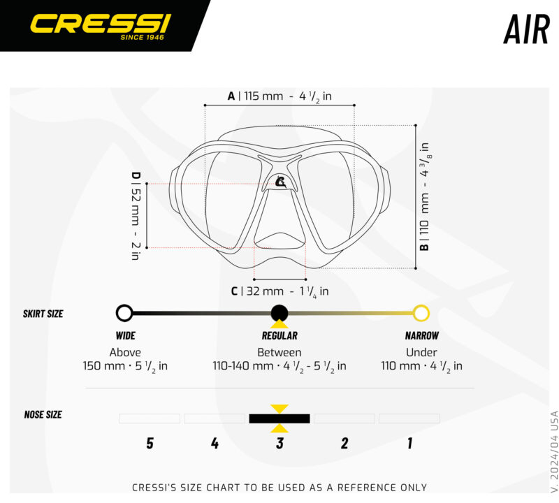 Cressi AIR MASK SIL BLACKL/FRAME BLACK WHITE - Image 5