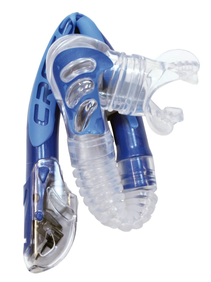 Cressi ALPHA ULTRA DRY SNORKEL SIL. CLEAR/TUBE BLUE AZURE - Image 5