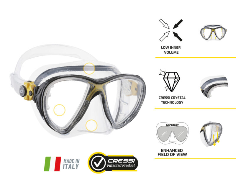 Cressi BIG EYES EVOLUTION MASK SIL CRYSTAL/FRAME PINK - Image 7