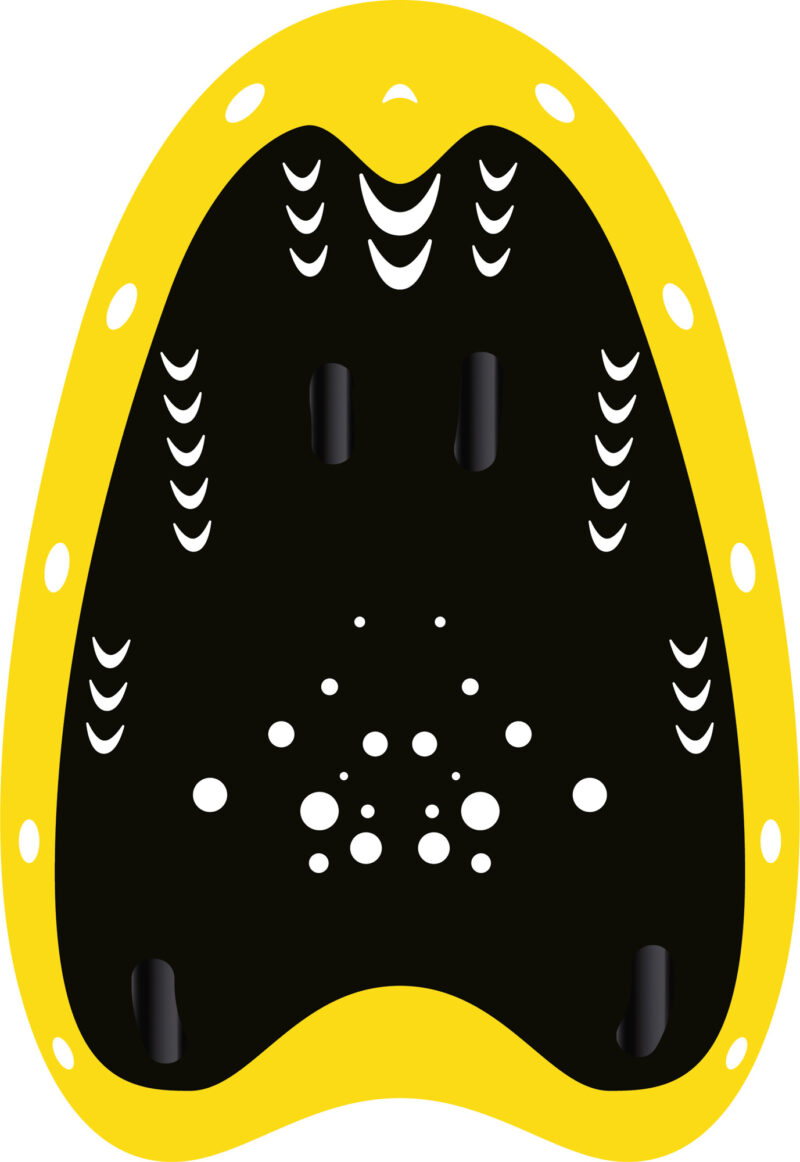 Cressi AQUA ENERGY PRO SWIM PADDLES BLACK/YELLOW - Image 2