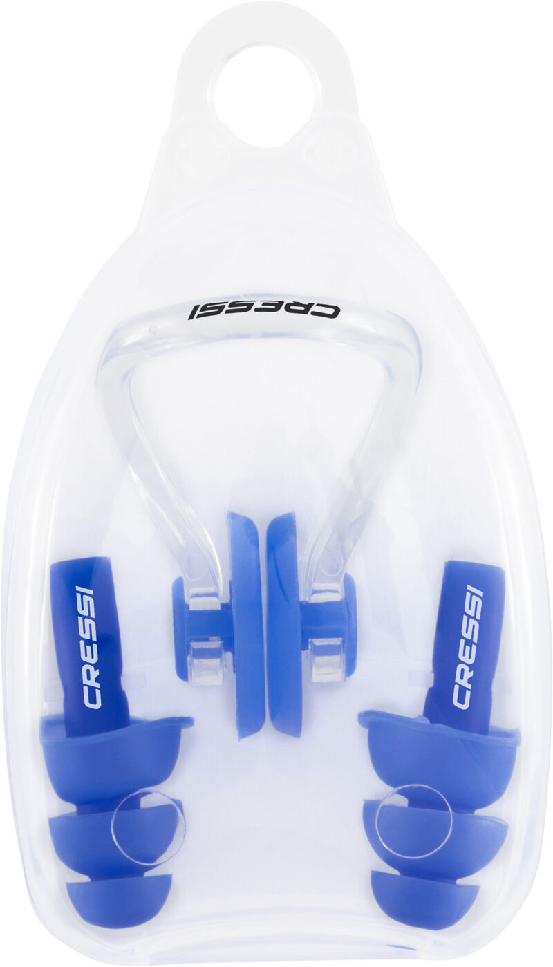 Cressi AQUA KIT EAR PLUGS + NOSE CLIP BLUE - Image 2