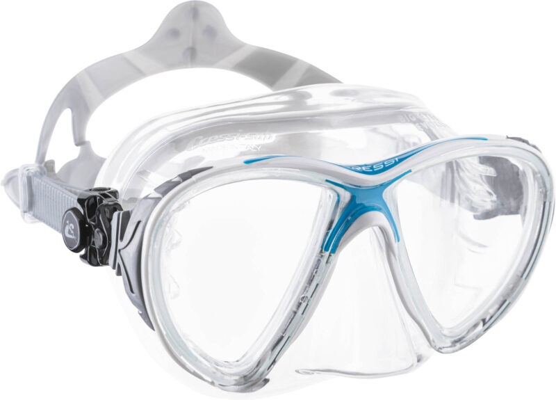 Cressi BIG EYES EVOLUTION MASK SIL CRYSTAL/FRAME BLUE - Image 6
