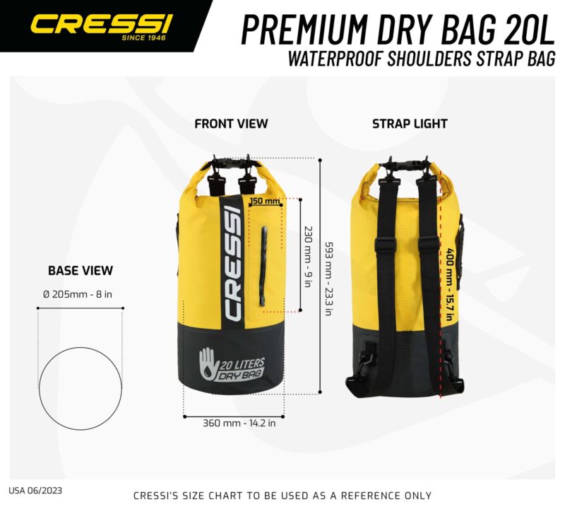 Cressi DRY BAG PREMIUM 20L BI-COLOR BLACK YELLOW - Image 7