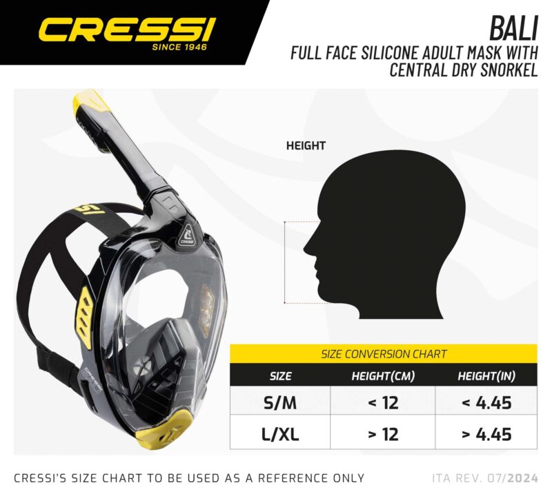 Cressi BALI FULL FACE MASK BLACK/GREY L/XL