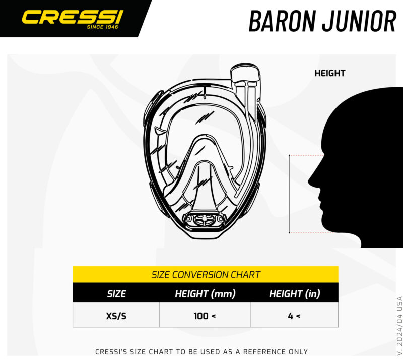 Cressi BARON FULL FACE MASK CLEAR/BLUE XS - Image 5