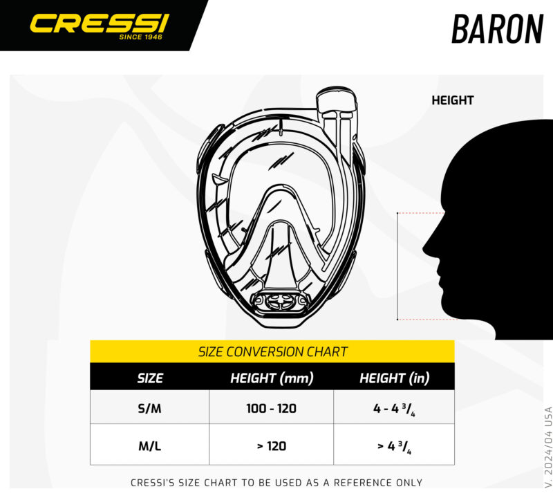 Cressi BARON FULL FACE MASK BLACK/BLACK S/M - Image 5