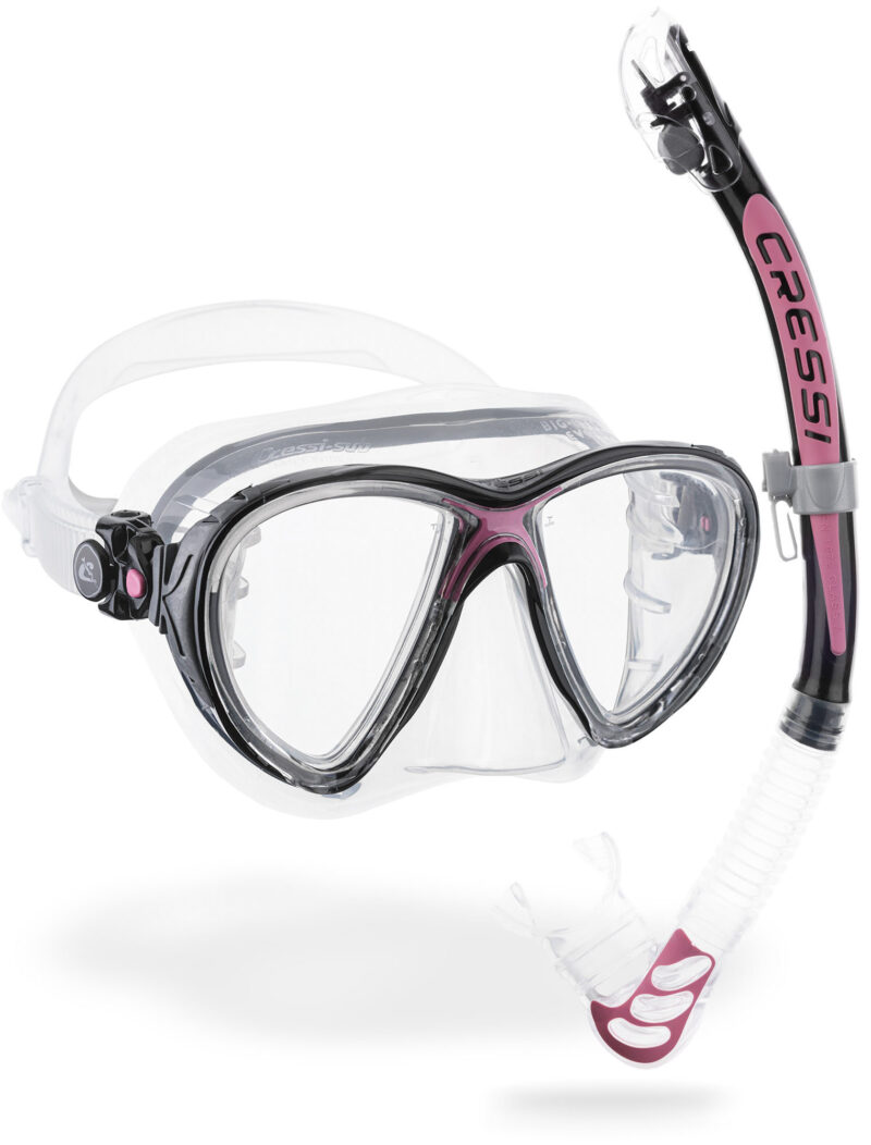 Cressi C/SET BIG EYES EVO MASK+ALPHA ULTRA DRY BLACK/PINK - Image 2