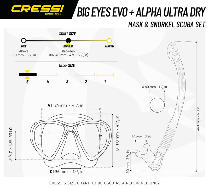Cressi BIG EYES EVOLUTION+ALPHA UD COMBO BLACK