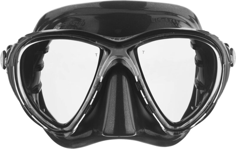 Cressi BIG EYES EVOLUTION MASK BLACK/BLACK SPECTRA MIR. LENSES SILV - Image 5