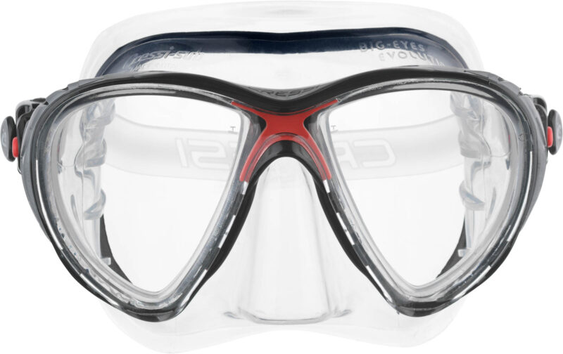 Cressi BIG EYES EVOLUTION MASK SIL CLEAR/FRAME RED - Image 7