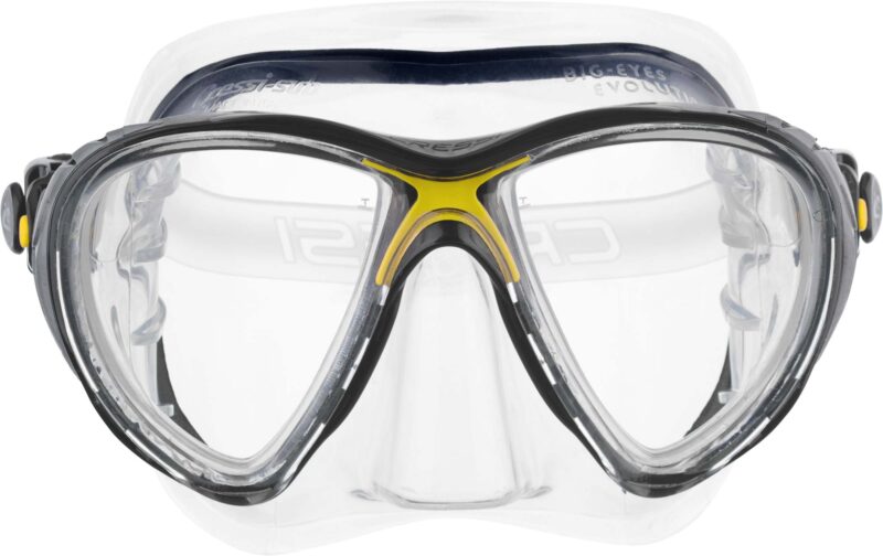 Cressi BIG EYES EVOLUTION MASK SIL CLEAR/FRAME YELLOW - Image 3