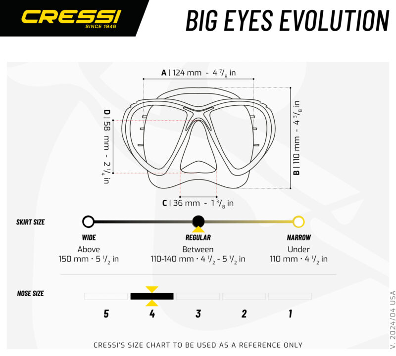 Cressi BIG EYES EVOLUTION MASK BLACK/BLACK SPECTRA MIR. LENSES SILV