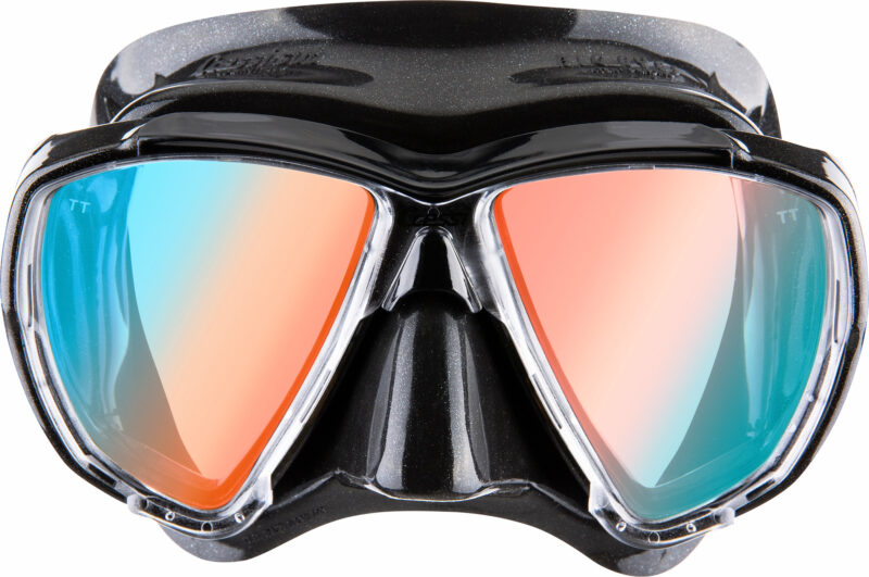Cressi BIG EYES MASK BLACK/BLACK 380 UV BLUE/ORANGE LENSES - Image 2