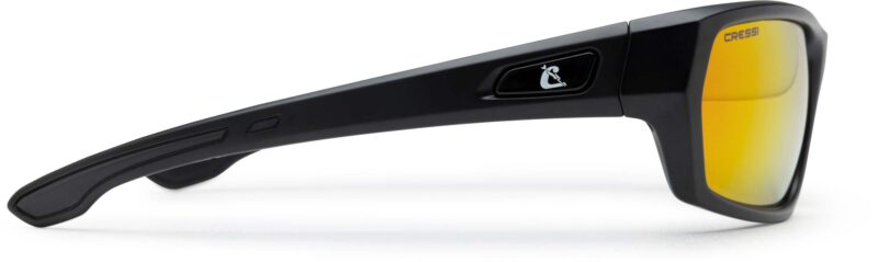 Cressi BILL SUNGLASSES W/LACE BLACK/MIRRORED LENS ORANGE