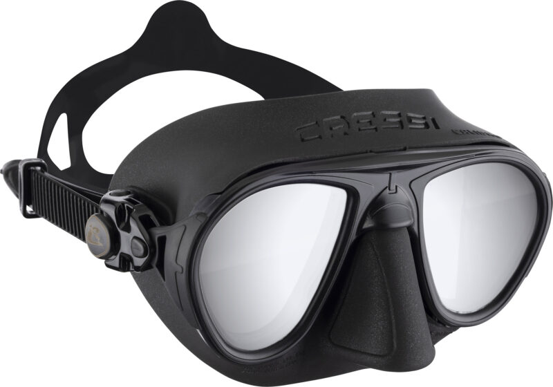 Cressi CALIBRO MASK  BLACK/BLACK SPECTRA MIRRORED LENS SILVER