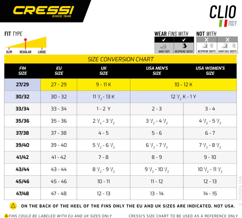 Cressi CLIO FINS YELLOW 35/36 (2.5/3.5) - Image 10