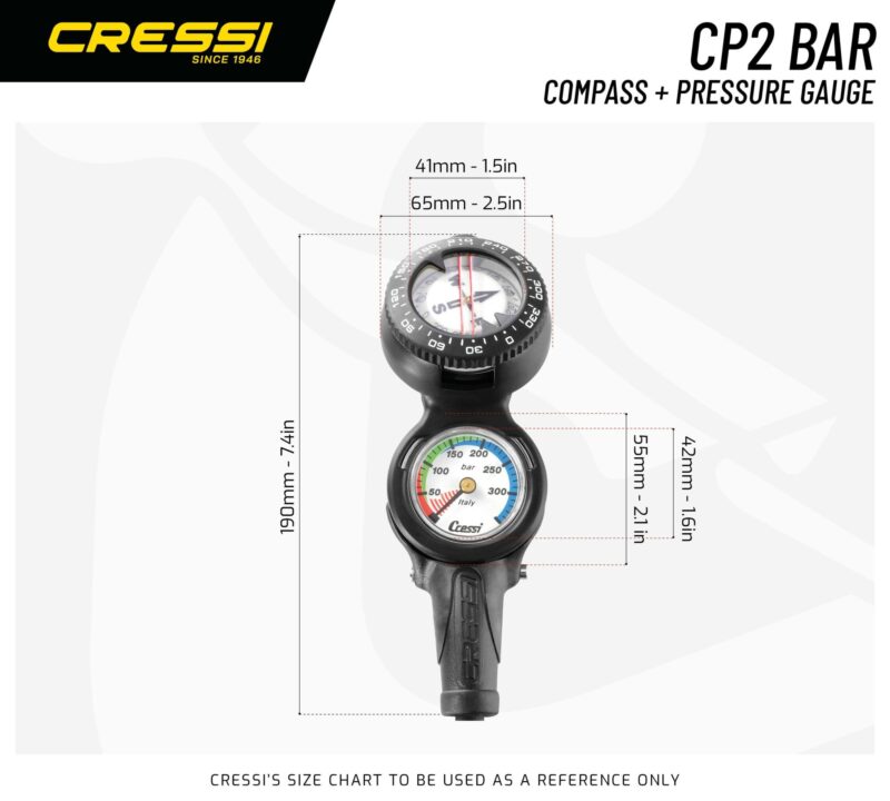 Cressi CONSOLE CP2 COMPASS+PRESSURE GAUGE VALE 300 C WHITE BAR - Image 3