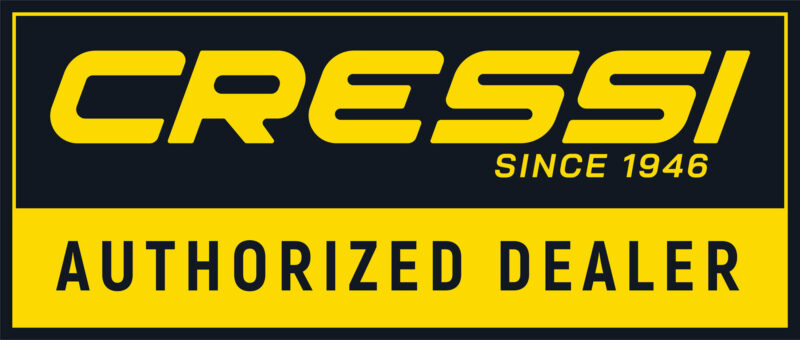 Cressi Cressi Rectangle Authorized Dealer Sticker (black/yellow) [40 x 17 cm]