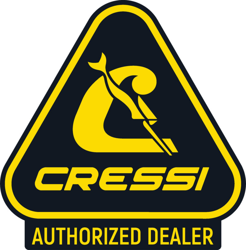 Cressi Cressi Triangle Authorized Dealer Sticker (black/yellow) [15 x 15⸴5 cm]
