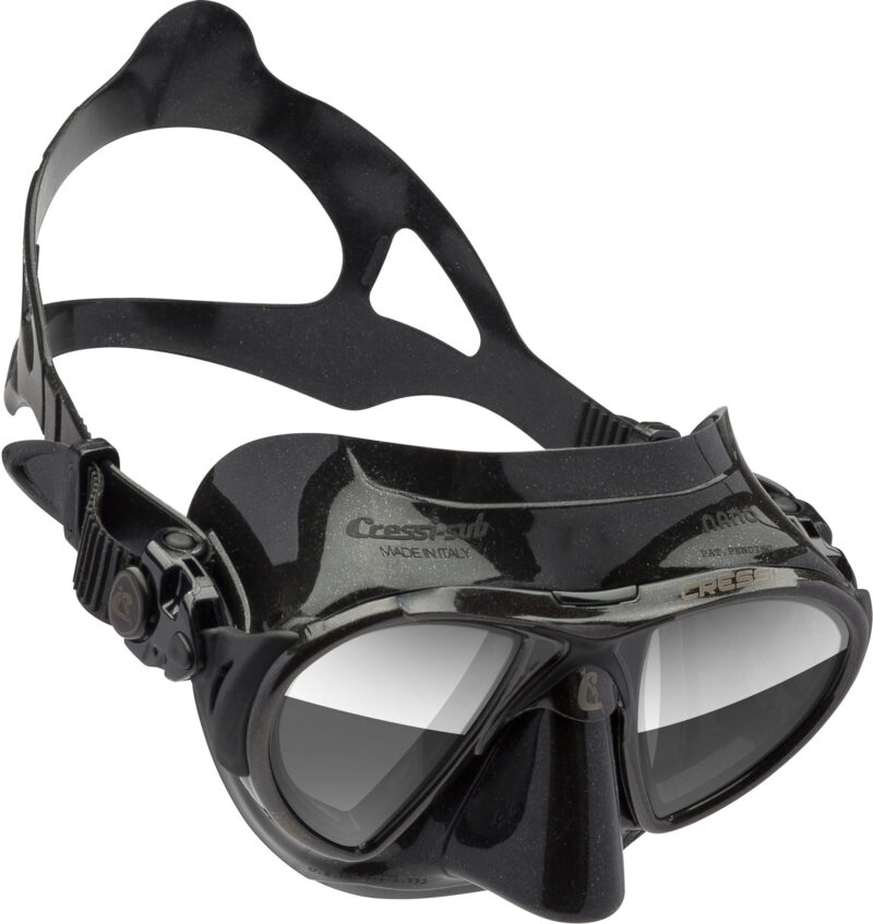 Cressi NANO MASK BLACK/BLACK SPECTRA MIRRORED LENS SILVER