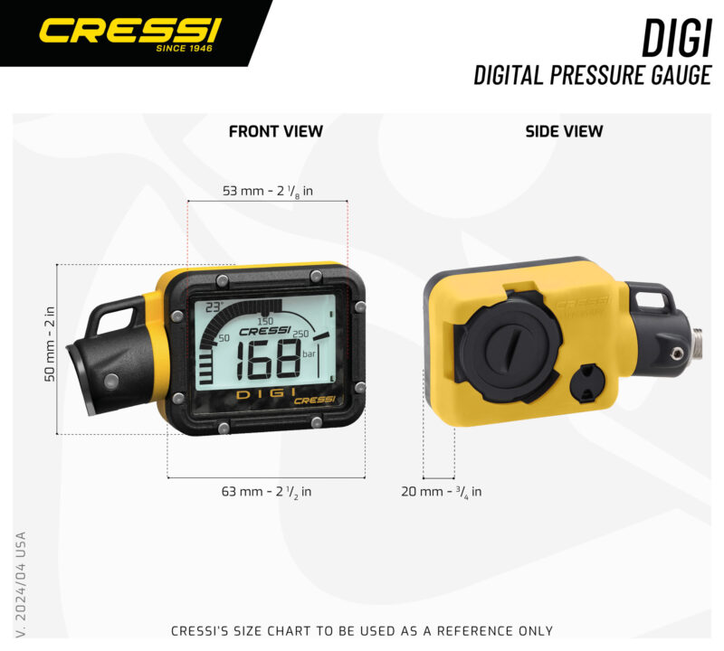 Cressi DIGI DIGITAL PRESSURE GAUGE YELLOW BAR - Image 5