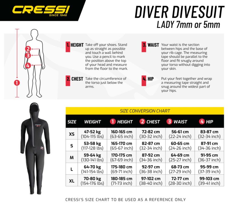 Cressi DIVER LADY MONOPIECE WETSUIT 7mm M/3 - Image 9