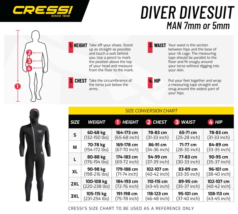 Cressi DIVER MAN MONOPIECE WETSUIT 7mm L/4 - Image 8