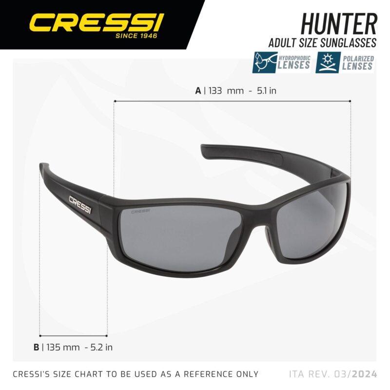 Cressi HUNTER SUNGLASSES GREY MIRRORED LENS BLUE