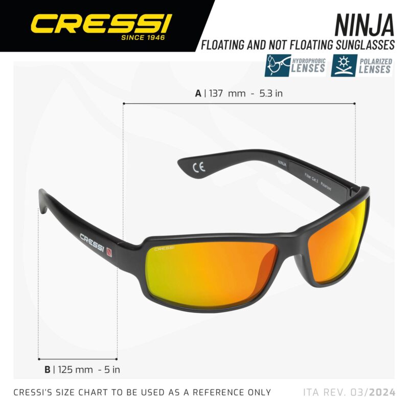Cressi NINJA SUNGLASSES SHINY BLACK - Image 2