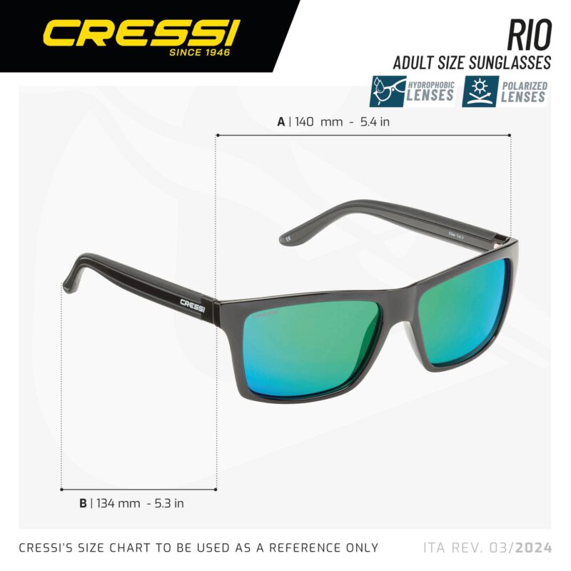 Cressi RIO SUNGLASSES BLACK/BLUE LENS - Image 2