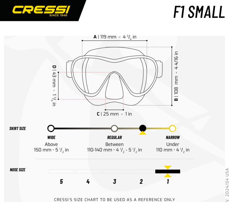 Cressi F1 SMALL MASK BLUE - Image 2