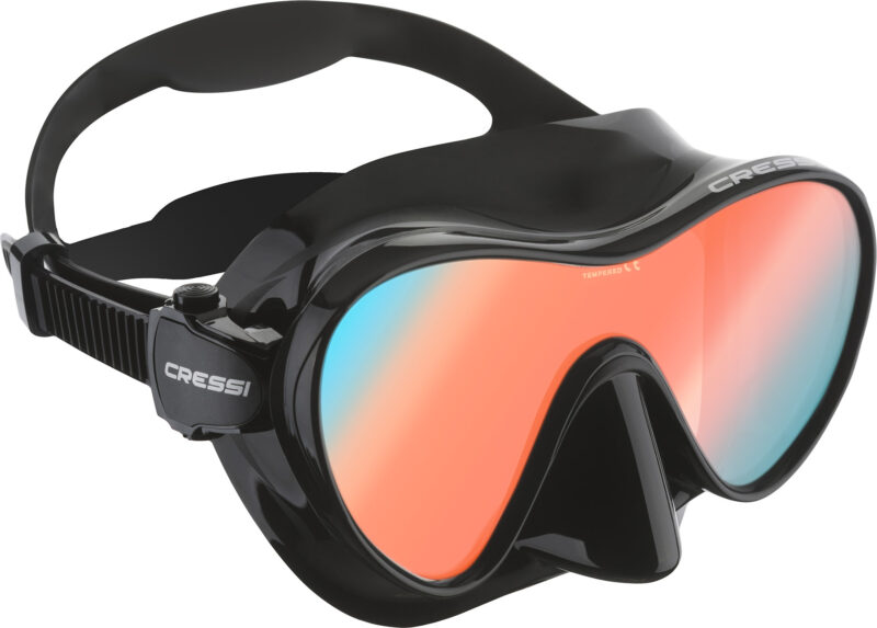 Cressi F1 MASK BLACK 380 UV BLUE/ORANGE LENSES - Image 10