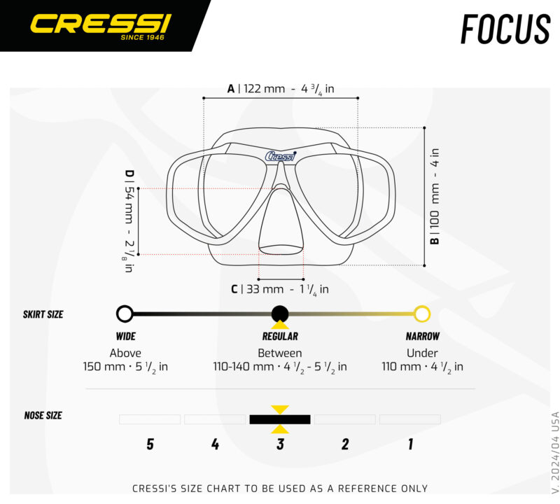 Cressi FOCUS MASK SIL CLEAR/FRAME ASSORTED