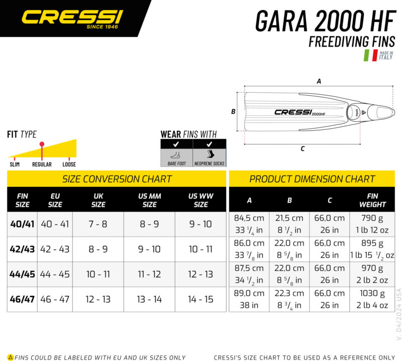 Cressi GARA 2000 HF FINS BLACK 46/47 (12/13) - Image 3