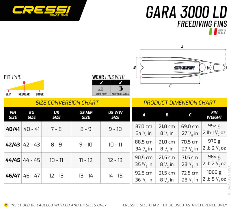 Cressi GARA 3000 LD FINS SILVER 40/41 (7/8) - Image 3