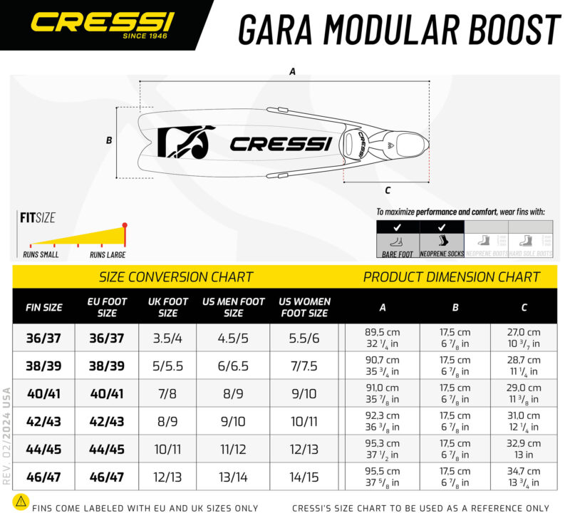 Cressi GARA TURBO BOOST FINS  BLACK 42/43 - Image 3