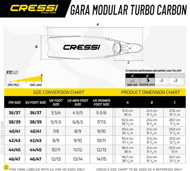 Cressi GARA TURBO CARBON FINS XLD GREY CAMOU 42/43 - Image 7