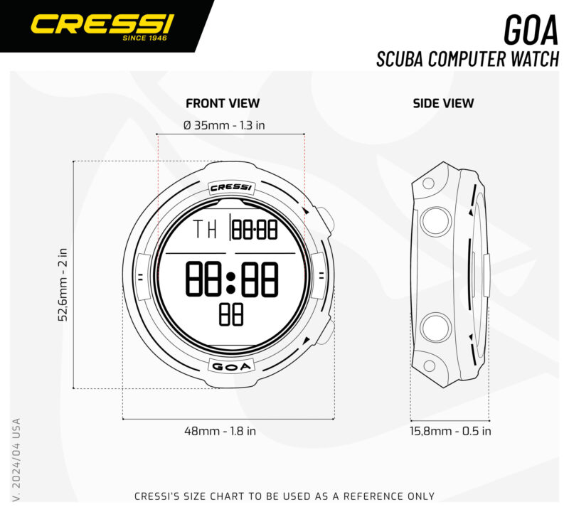Cressi GOA WATCH COMPUTER BLACK/WHITE - Image 6