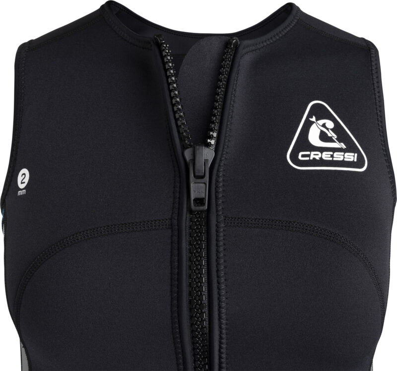 Cressi GUARDIAN LADY NEOPRENE ZIPPER VEST BLACK/AQUAMARINE 2mm XS/1 - Image 7