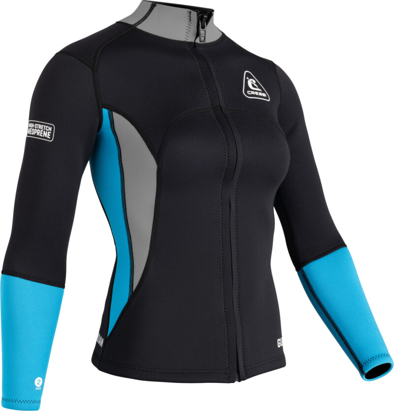 Cressi GUARDIAN LADY NEOPRENE JACKET BLACK/AQUAMARINE 2mm S/2 - Image 4