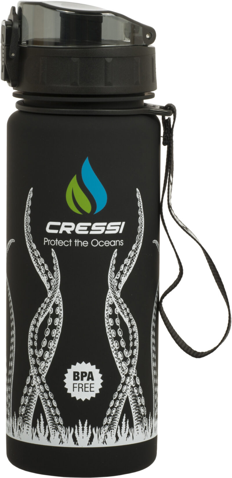 Cressi H2O FROSTED OCTOPUS WATER BOTTLE 600 ml BLACK