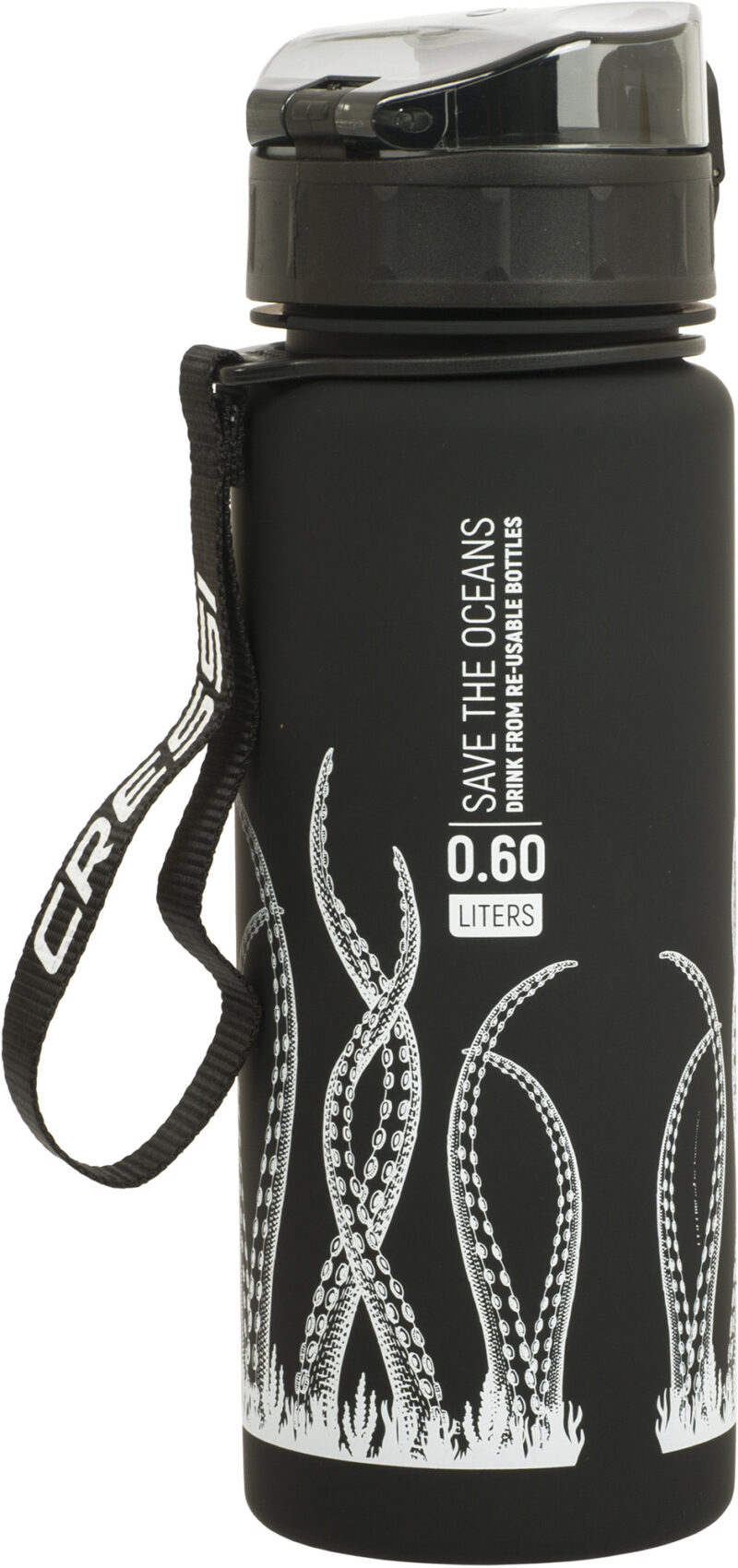 Cressi H2O FROSTED OCTOPUS WATER BOTTLE 600 ml BLACK - Image 3