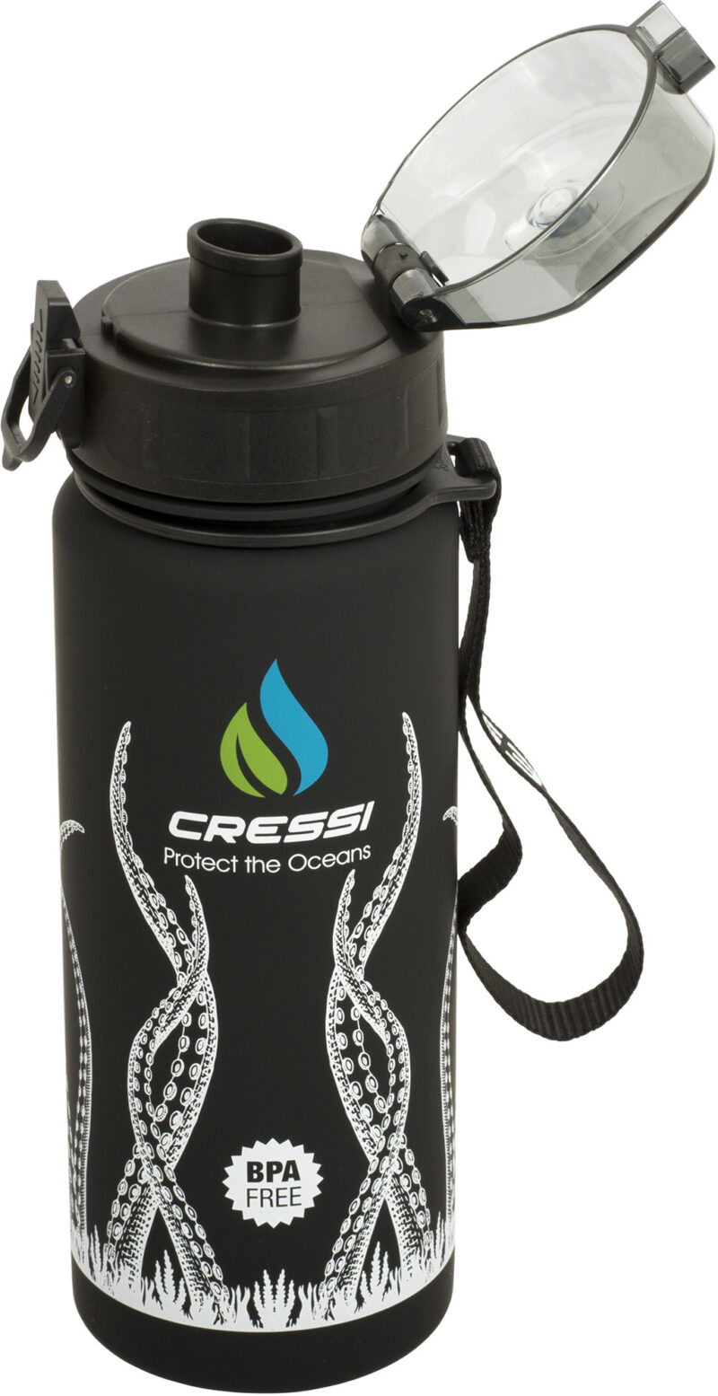 Cressi H2O FROSTED OCTOPUS WATER BOTTLE 600 ml BLACK - Image 4