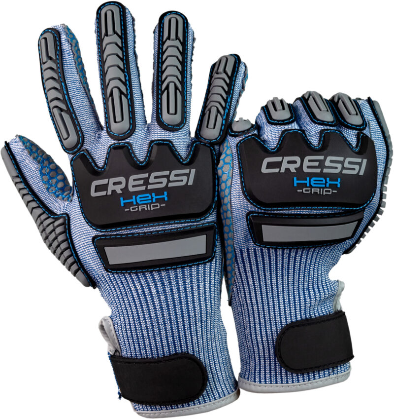 Cressi HEX GRIP GLOVES - BLUE M - Image 2