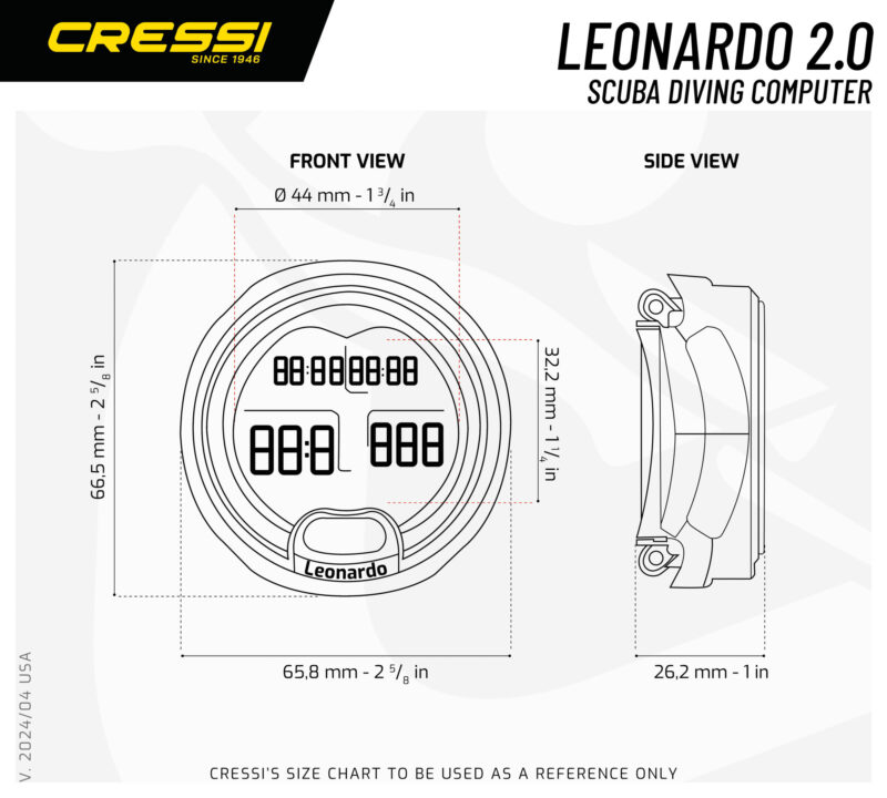 Cressi LEONARDO DIVING COMPUTER BLACK/BLACK - Image 6