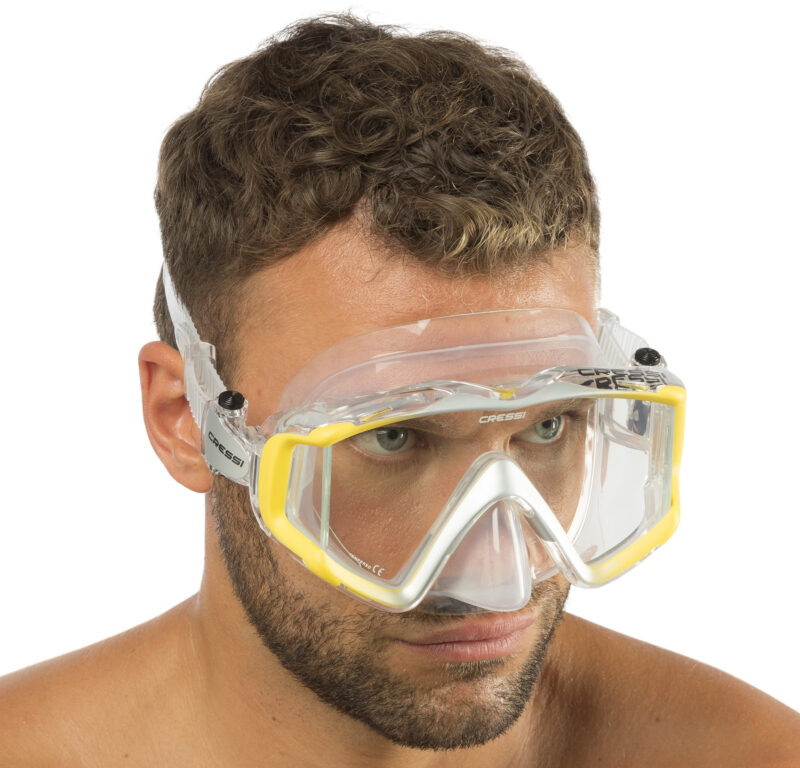 Cressi LIBERTY TRISIDE SPE MASK CLEAR/YELLOW/SILVER - Image 6